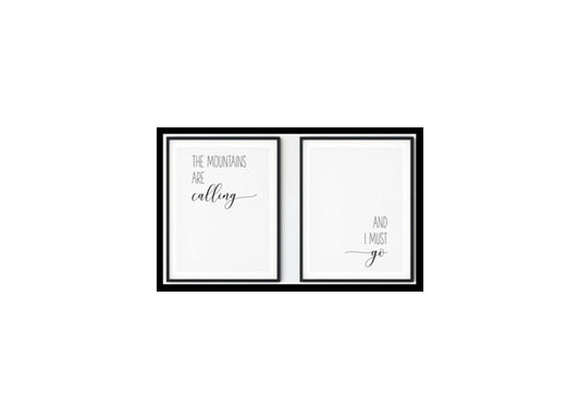 "The Mountains are Calling And I Must Go" Childrens Nursery Room Poster Print