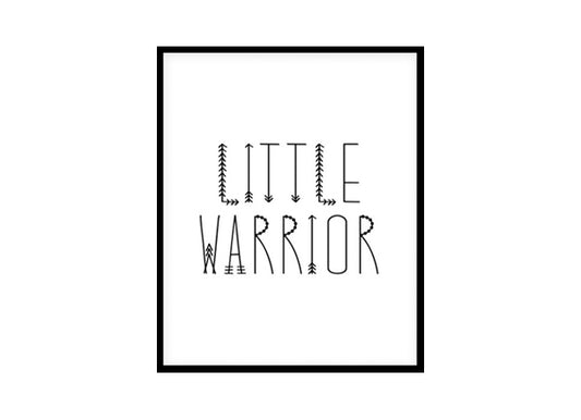 " Little Warrior" Childrens Nursery Room Poster Print