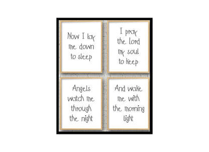 "Now I Lay Me Down To Sleep" Childrens Nursery Room Poster Print