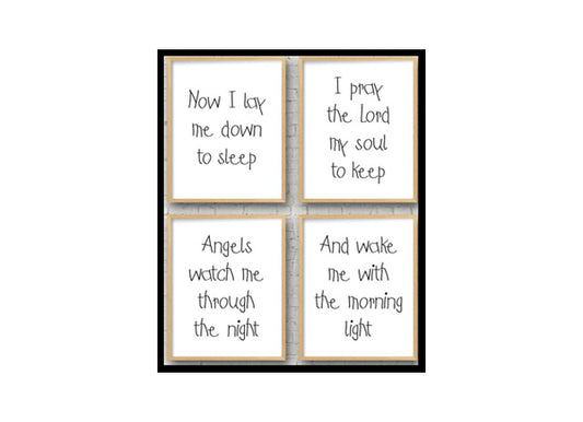 "Now I Lay Me Down To Sleep" Childrens Nursery Room Poster Print