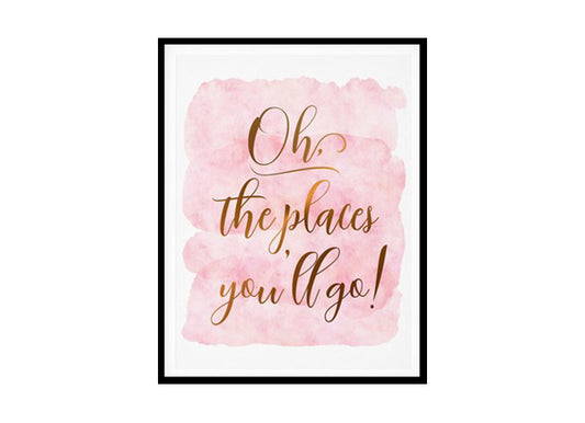 "Oh The Places You'll Go" Childrens Nursery Room Poster Print