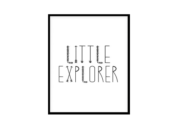 "Little Explorer" Childrens Nursery Room Poster Print