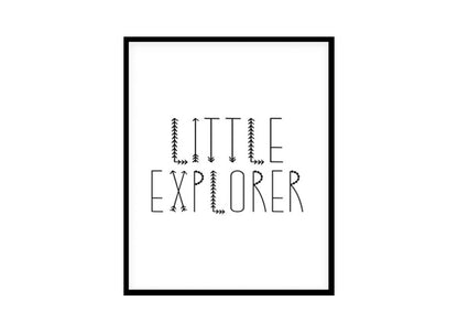 "Little Explorer" Childrens Nursery Room Poster Print