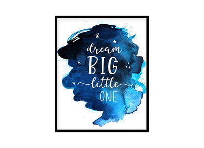 "Dream Big Little One" Childrens Nursery Room Poster Print