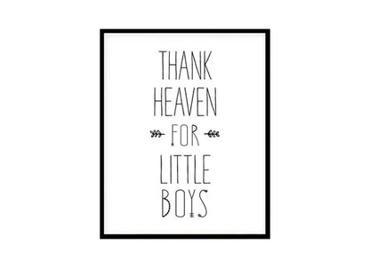 "Thank Heaven for Little Boys" Childrens Nursery Room Poster Print