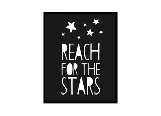 "Reach for the Stars" Childrens Nursery Room Poster Print