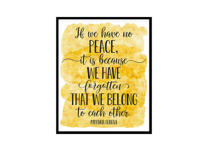 "If We Have No Peace" Quote Art Poster Print