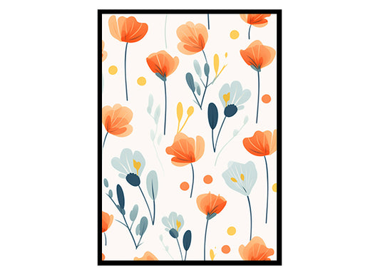 Poppies in Ink Line Art Posters Poppy Flowers, Flower Wall Art Decor Print