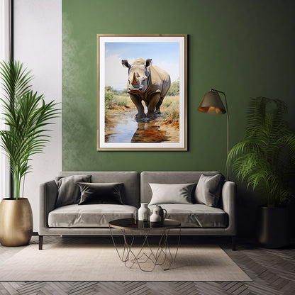 Into the Wild: Rhino Safari Poster, Jungle Poster, Wildlife Art Print