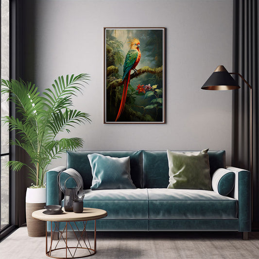 Quetzal Bird Print Jungle Print Wall Art Decor Tropical Wild Bird Poster