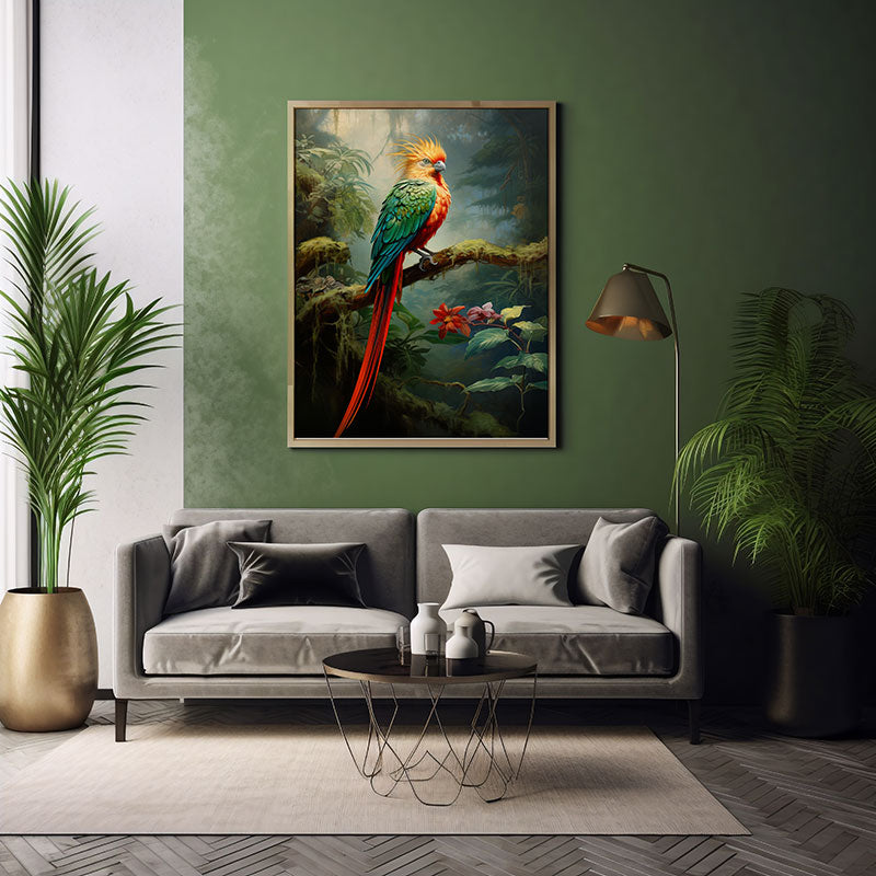 Quetzal Bird Print Jungle Print Wall Art Decor Tropical Wild Bird Poster