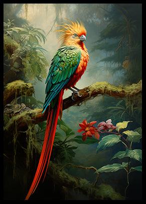 Quetzal Bird Print Jungle Print Wall Art Decor Tropical Wild Bird Poster