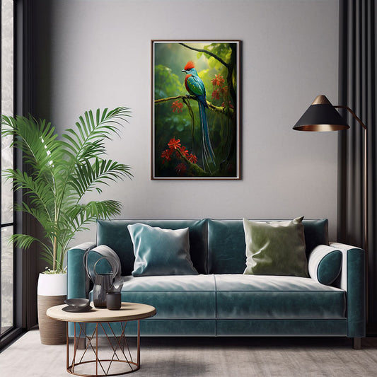 Wild Quetzal Bird Print Jungle Print Wall Art Decor Tropical Bird Poster