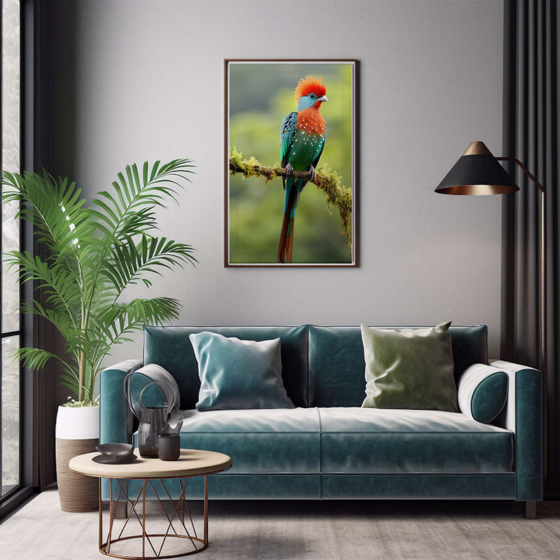 Quetzal Bird Print Jungle Print Wall Art Decor Wild Tropical Bird Poster