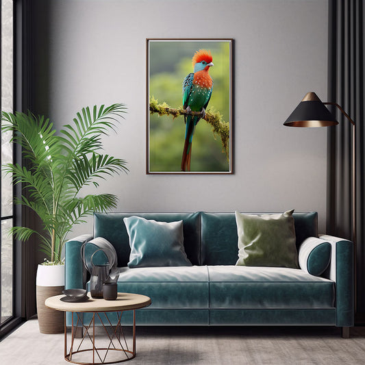 Quetzal Bird Print Jungle Print Wall Art Decor Wild Tropical Bird Poster