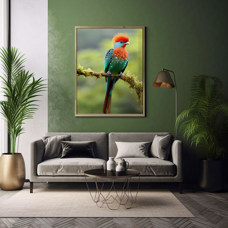 Quetzal Bird Print Jungle Print Wall Art Decor Wild Tropical Bird Poster