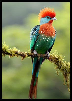 Quetzal Bird Print Jungle Print Wall Art Decor Wild Tropical Bird Poster