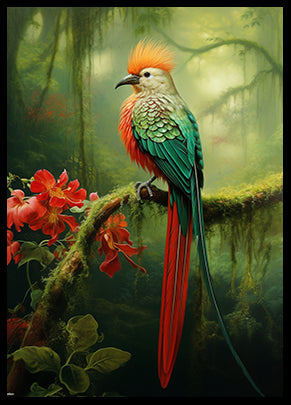 Quetzal Bird Print Jungle Bird Poster Wall Art Decor Wild Tropical Bird Print