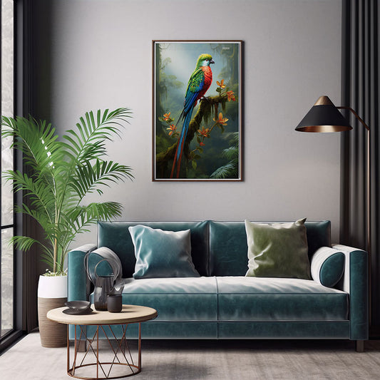 Quetzal Bird Poster Jungle Bird Decor Wall Art Decor Wild Tropical Bird Print