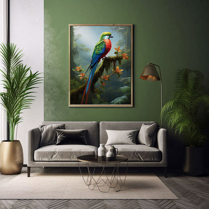 Quetzal Bird Poster Jungle Bird Decor Wall Art Decor Wild Tropical Bird Print