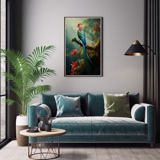 Quetzal Bird Poster Wild Jungle Bird Decor Wall Art Decor Tropical Bird Print