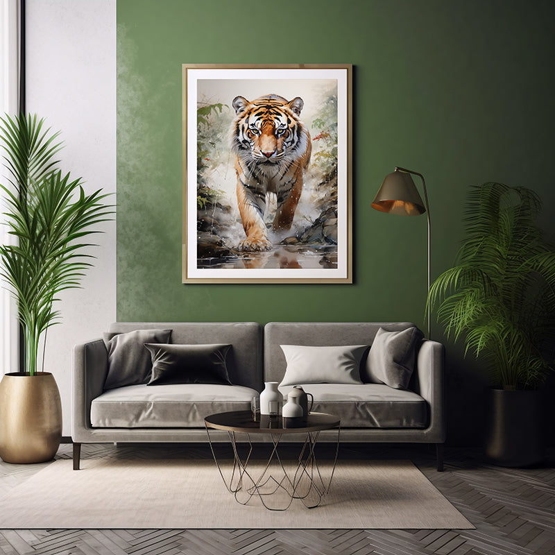 Tiger Majesty Wildlife Prints, Jungle Poster Wildlife Art, Safari Wall Art