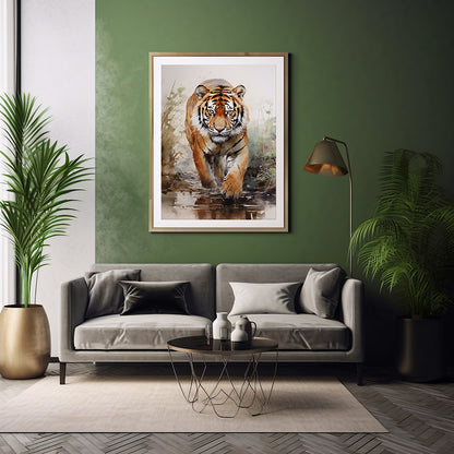 Majestic Stripes Tiger Safari Prints, Jungle Wall Art, Wildlife Art Poster