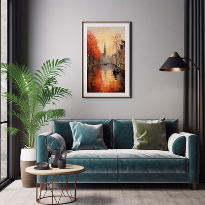 Amsterdam City View Digital Art Urban Escape Art Print for Home Decor Instant Poster Delight