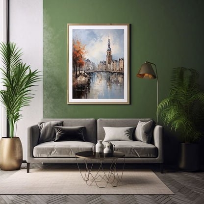 Dazzling Amsterdam City View Digital Art Modern Skyline Art Print Home Decor Poster Bliss