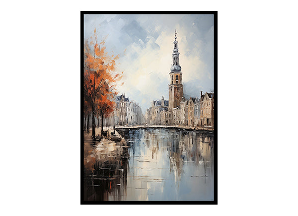 Dazzling Amsterdam City View Digital Art Modern Skyline Art Print Home Decor Poster Bliss