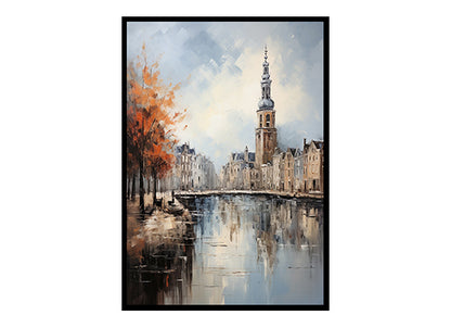 Dazzling Amsterdam City View Digital Art Modern Skyline Art Print Home Decor Poster Bliss