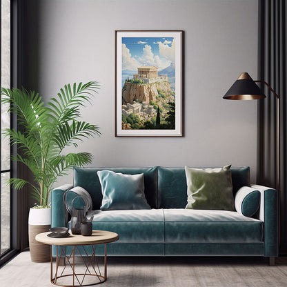 Athens Parthenon City View Vibes Spectacular Digital Art Contemporary Home Decor Poster Print