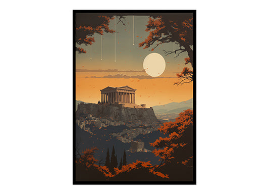 Captivating City Athens Parthenon View Digital Art Instant  for Chic Home Decor Trendy Poster