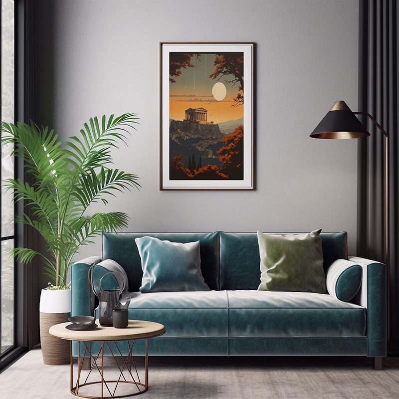 Captivating City Athens Parthenon View Digital Art Instant  for Chic Home Decor Trendy Poster