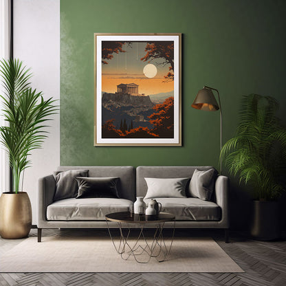 Captivating City Athens Parthenon View Digital Art Instant  for Chic Home Decor Trendy Poster