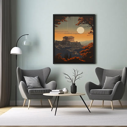 Captivating City Athens Parthenon View Digital Art Instant  for Chic Home Decor Trendy Poster