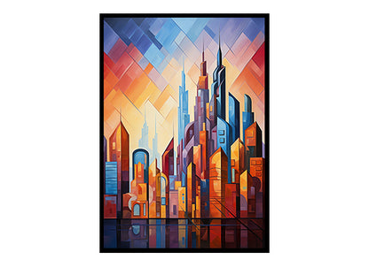 Dubai City Skyline Magic Digital Art Instant Urban Home Decor Poster Print