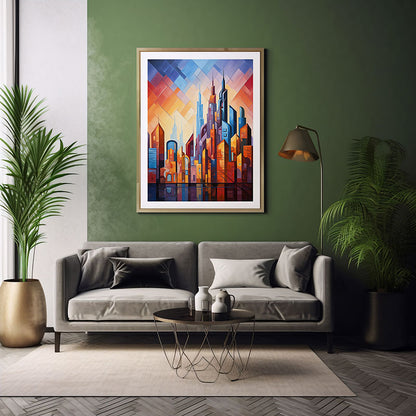 Dubai City Skyline Magic Digital Art Instant Urban Home Decor Poster Print