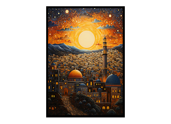 Dome of Rock, Juerusalem  City View Digital Art Stylish Home Decor Poster Print Delight