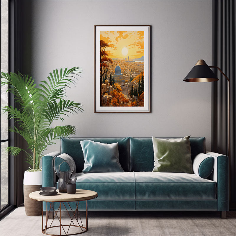 Cityscape Dome of Rock, Juerusalem Digital Art Urban Home Decor Art Print Instant Poster Joy