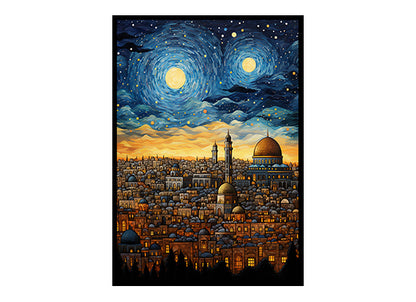 City View Splendor Dome of Rock, Juerusalem Digital Art  for Trendy Home Decor Art Print Poster