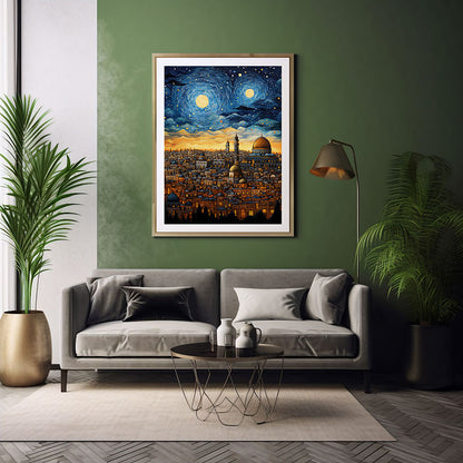 City View Splendor Dome of Rock, Juerusalem Digital Art  for Trendy Home Decor Art Print Poster