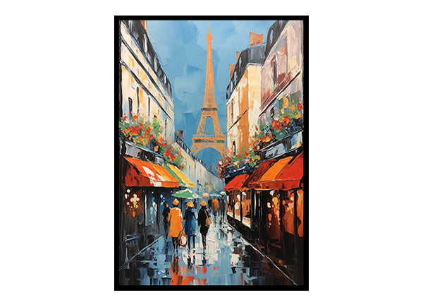 Paris Eiffel Tower City View Digital Art  Urban Escape Art Print for Home Decor Instant Poster Delight