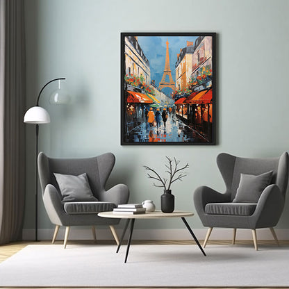 Paris Eiffel Tower City View Digital Art  Urban Escape Art Print for Home Decor Instant Poster Delight