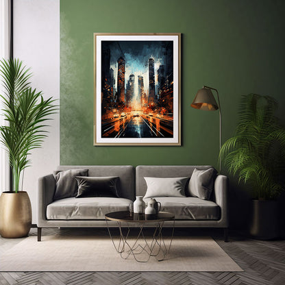 Captivating Hong Kong SkylineCity View Digital Art Instant  for Chic Home Decor Trendy Poster