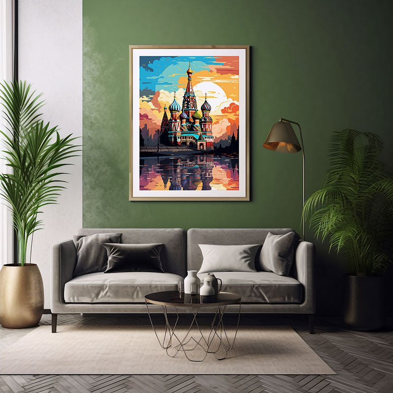 Moscow Urban Chic City View Digital Art Stylish Home Decor Poster Print Delight