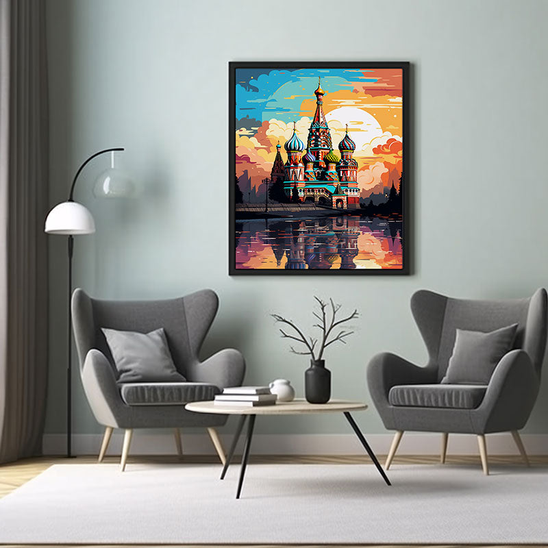 Moscow Urban Chic City View Digital Art Stylish Home Decor Poster Print Delight