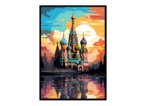 Moscow Urban Chic City View Digital Art Stylish Home Decor Poster Print Delight