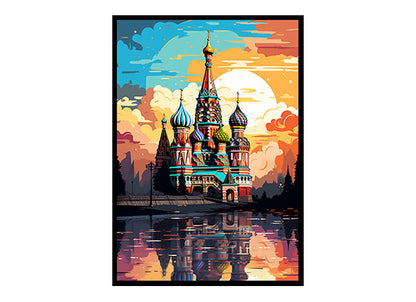 Moscow Urban Chic City View Digital Art Stylish Home Decor Poster Print Delight