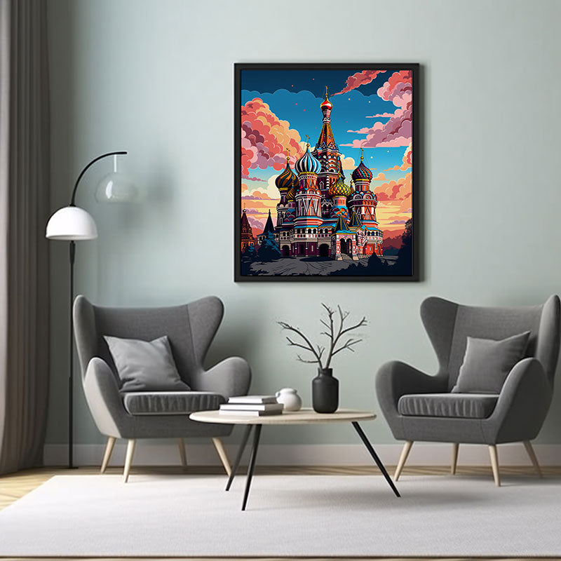Modern City View Moscow Cathedral Digital Art  Now for Sleek Home Decor Stunning Poster Print